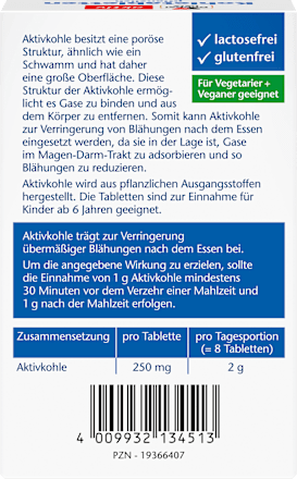 Houtskooltabletten 30 stuks, 15,1 g