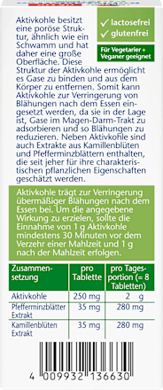 Kohletabletten pflanzlich 30 St, 16,5 g