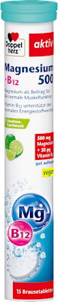 Magnesium 500 + B12 bruistabletten 15 stuks, 97,5 g