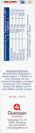 Magnesium 500 + Calcium + Kalium Tabletten 30 stuks, 69,6 g