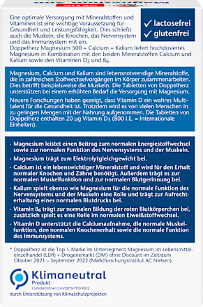 Magnesium 500 + Calcium + Kalium Tabletten 30 stuks, 69,6 g