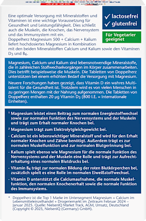 Magnesium 500 + Calcium + Kalium Tabletten 30 St, 69,6 g