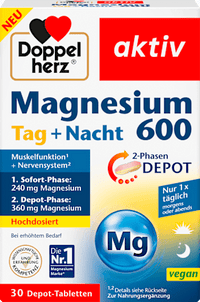 Magnesium 600 Dag + Nacht Depot Tabletten 30 stuks, 52,5 g