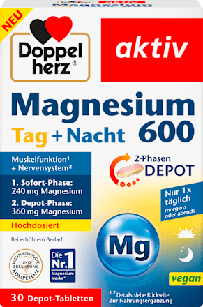 Magnesium 600 Dag + Nacht Depot Tabletten 30 stuks, 52,5 g