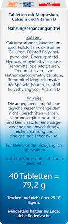 Magnesium + Calcium + Vitamin D3 Tabletten 40 St., 79,2 g