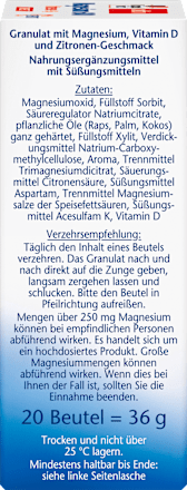 Magnesium Intense 600 + D3 Beutel 20 St, 36 g