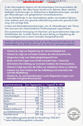 Meno Rode klaver + teunisbloemolie + biotine capsules 30 stuks, 34,4 g