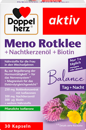 Meno Rode klaver + teunisbloemolie + biotine capsules 30 stuks, 34,4 g