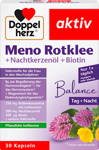 Meno Rode klaver + teunisbloemolie + biotine capsules 30 stuks, 34,4 g