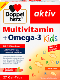 Multivitamine + Omega 3 Kids Gel Tabs 27 stuks, 43,2 g