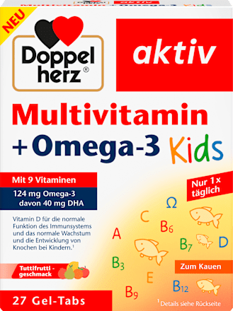 Multivitamine + Omega 3 Kids Gel Tabs 27 stuks, 43,2 g