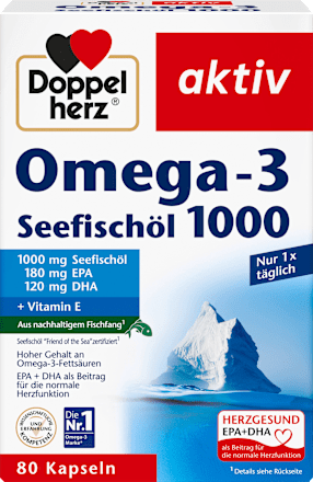 Omega-3 zeevisolie 1000 capsules 80 stuks, 107,8 g
