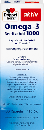 Omega-3 zeevisolie 1000 capsules 80 stuks, 107,8 g