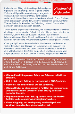 Taurin + Q10 Kapseln 30 St, 24,7 g
