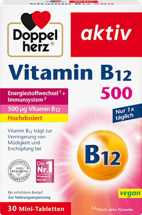 Vitamine B12 500µg mini tabletten 30 stuks, 12,1 g