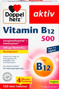 Vitamine B12 500 tabletten 120 stuks, 48,2 g