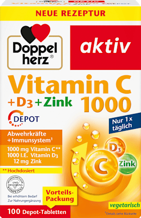 Vitamin C 1000 + D3 + Zink 100 St, 143 g Doppelherz