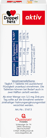 Vitamin C 1000 + D3 + Zink 100 St, 143 g Doppelherz