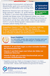 Vitamine C 1000 + D3 + Zink Depot Tabletten 30 stuks, 42,9 g