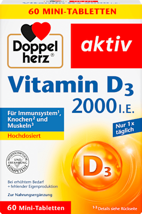 Vitamine D3 2000 IE mini tabletten 60 stuks, 24,9 g