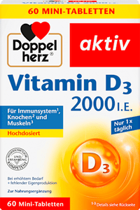 Vitamine D3 2000 IE mini tabletten 60 stuks, 24,9 g