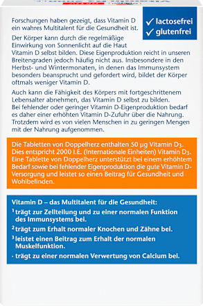 Vitamine D3 2000 IE mini tabletten 60 stuks, 24,9 g