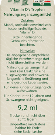 Vitamine D3 2000 IE druppels, 9,2 ml