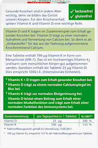 Vitamin K2 + D3 1000 I.E. Tabletten 120 St, 52,4 g