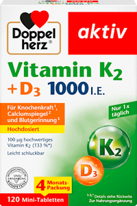 Vitamin K2 + D3 1000 I.E. Tabletten 120 St, 52,4 g