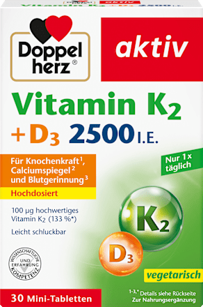 Vitamine K2 + D3 2500 IE tabletten 30 stuks, 13,1 g
