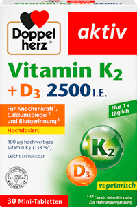 Vitamine K2 + D3 2500 IE tabletten 30 stuks, 13,1 g