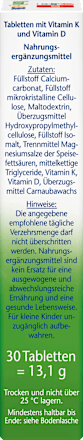 Vitamin K2 + D3 2500 I.E. Tabletten 30 St, 13,1 g