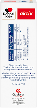 Zink + Histidin + Vitamin C Depot Tabletten 100 St, 108 g