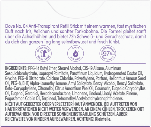 Antitranspirant Deostick Veilchen- & Tonkabohnenduft, Nacfüllpack, 35 ml