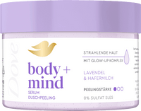 Körperpeeling body+mind Lavendel & Hafermilch, 295 ml
