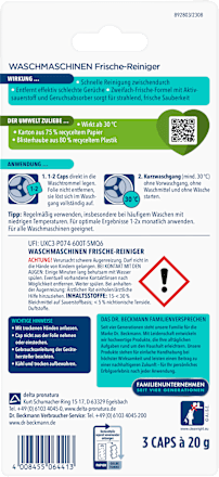 Wasmachinereiniger frisheid, 3 stuks