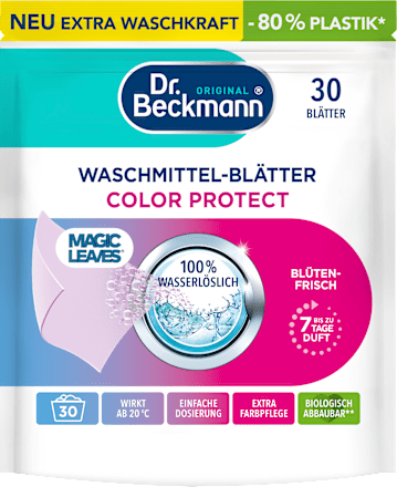 Wasmiddelblaadjes Kleur, 30 stuks