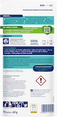 Weichspül-Blätter Frühlingsfrisch 28WL, 62 g Dr. Beckmann