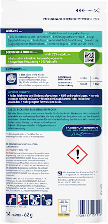 Weichspül-Blätter Sommerblüte 28 WL, 62 g Dr. Beckmann