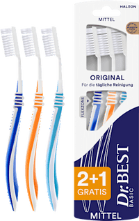 Zahnbürste Basic Original mittel (2+1 Gratis), 3 St