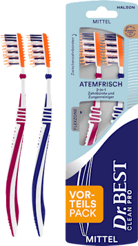 Zahnbürste Clean Pro Atemfrisch 2in1 mittel, 2 St