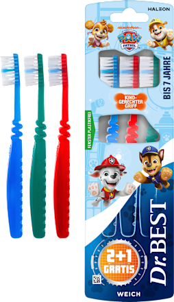 Zahnbürste Kinder Paw Patrol, bis 7 Jahren  Vorteilspack (2+1 Gratis), 3 St