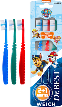 Tandenborstel Kinderen Paw Patrol, tot 7 jaar Voordeelpakket (2+1 Gratis), 3 stuks