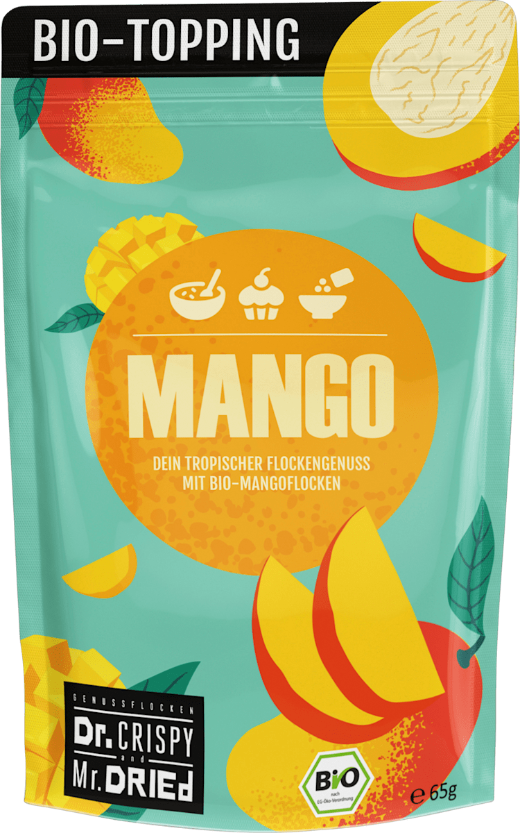Dr.CRISPY and Mr.DRIED Trockenfrüchte, Mangoflocken, 65 g