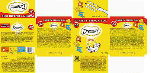 Kattensnoepjes mixdoos multipack (12x60 g), 720 g