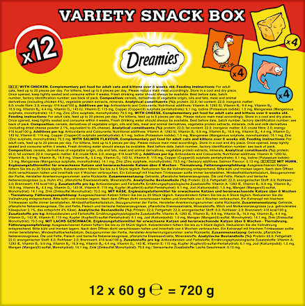 Kattensnoepjes mixdoos multipack (12x60 g), 720 g