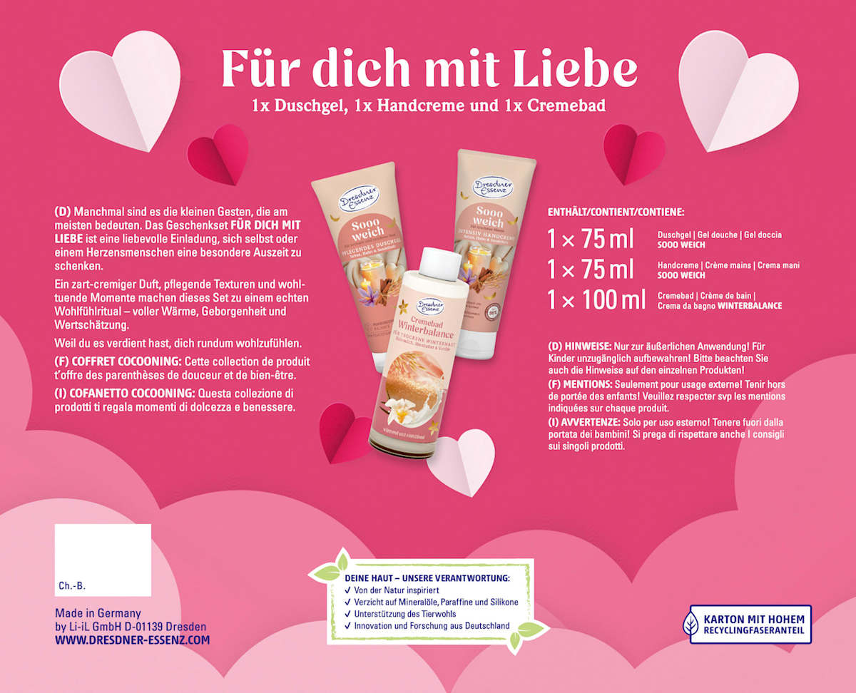 Geschenkset Für dich mit Liebe 3tlg, 1 St