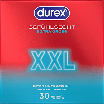 Kondome Gefühlsecht Extra Groß XXL, Breite 60mm, 30 St