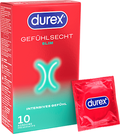 Kondome Gefühlsecht Slim fit, Breite 52,5 mm, 10 St
