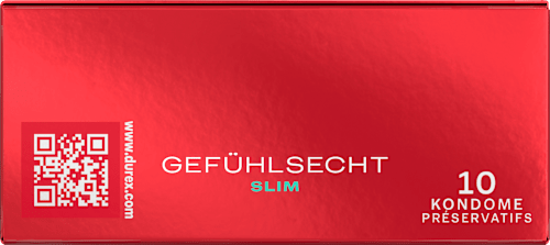 Kondome Gefühlsecht Slim fit, Breite 52,5 mm, 10 St